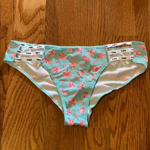 Blue panties with a floral pattern